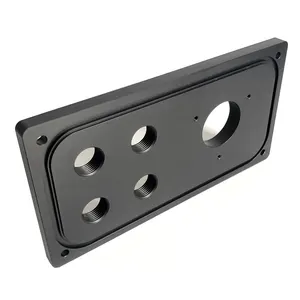 Placa frontal anodizada negra Placa personalizada Placa de aluminio mecanizada CNC 110(W)* 12(H)* 210 (L)mm