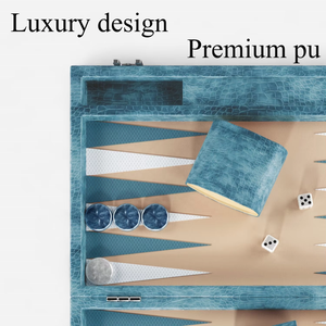 Maßgefertigtes Luxuriöses Umweltfreundliches Veganes Leder-Backgammon-Set Klassisches Brettspiel-Etui - Product Image 4