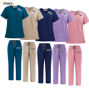 Uniforme Médico Quirúrgico Elástico Unisex al por Mayor, Parte Superior y Pantalones Rectos, con Logotipo Personalizado para Uso Hospitalario, Conjunto de Uniforme de Enfermería - Product Image 1