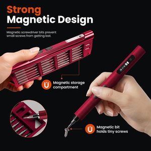 Anxtech Precision Electric <b>Screwdriver</b> <b>Set</b> 52 In 1 Cordless Battery Powered With 48 Magnetic <b>Bits</b> For Home Improvement - Product Image 6