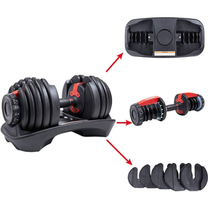24kg Adjustable <b>Dumbbell</b> Set 2.5kg Increments Ladle Plastic Construction Durable Anti-Slip for Men Women Home Exercise Arms - Product Image 6