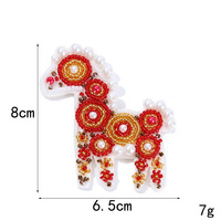 Patch brodé tendance en forme de poney pour la décoration de chaussures, chapeaux, boîtes, sacs, emballages et accessoires vestimentaires DIY