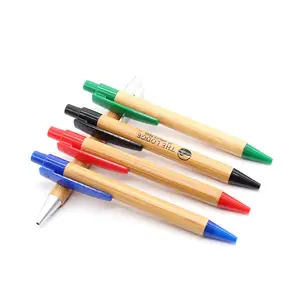 bamboo writing pen wooden pen stand Environmental marker pen