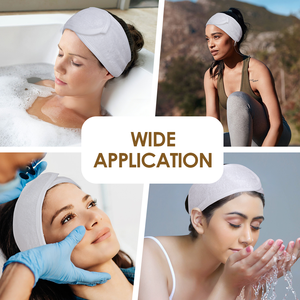 Diadema de Spa con Logotipo Personalizado, Diadema de Fibra de Bambú Blanca con Velcro, Paño de Bambú para la Cabeza - Product Image 3