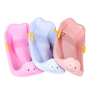 HDPE écologique Durable rose bleu toboggan pour enfants Traction corde poignée pliable en plastique hiver utilisation neige Tube traîneau - Product Image 1