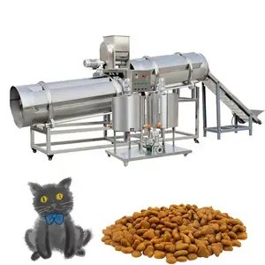 Cats Food Processing Machinery Automation Pet Extruded Feed Processing Line Double Screw Dog Food Making Machine