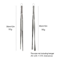 Pince à Épiler Alimentaire en Acier Inoxydable S/S304 de 12 Pouces, Ensemble de Pinces de Cuisine Longues, Sûres pour les Aliments et Lavables au Lave-Vaisselle