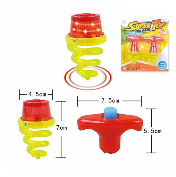 Ensemble 2 pièces de toupie en plastique led gyroscope jouets toupie légère