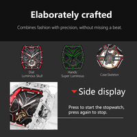 Neuerscheinung Herren Automatik 3ATM Mechanische Uhr Weißgold-Gehäuse Glas-Zifferblatt Skelett Luxus Maßgefertigtes Silikonarmband