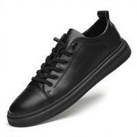 Mocassins décontractés pour hommes, style coréen, tendance, respirants, en cuir de vachette toutes saisons, à lacets, minimalistes, coupe basse, dessus en PU, semelle extérieure en caoutchouc