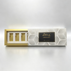 Boîte cadeau rigide haut de gamme avec logo personnalisé, estampage à chaud or, pelliculage mat, insert en EVA, pour coffret cosmétique, sérum de mésothérapie, beauté - Product Image 1
