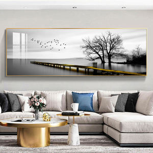 <strong>Large</strong> Canvas Painting Living Room Decorative Black White Posters Abstract Landscape Paintings - Product Image 6