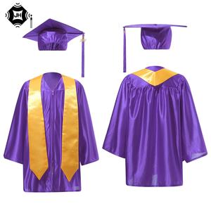 Robes brillantes <span class=keywords><strong>pour</strong></span> enfants, robes de remise de diplôme <span class=keywords><strong>pour</strong></span> la maternelle avec glands et étole, étoles personnalisées, robes de remise de diplôme courtes - Product Image 6