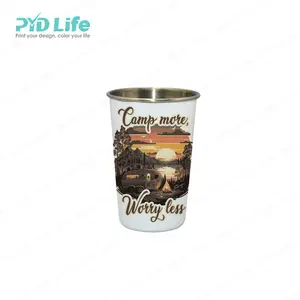 PYD Life Wholesale High Grade Stainless Steel Round Shape Bar Beer Single Wall Bidding Drinking Tumbler With Custom Logo
