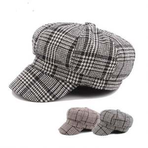 Gorro Newsboy para Mujer, Estilo Coreano/Japonés, 100% Algodón, Diseño a Cuadros, Casual/Deportivo, Primavera 2024 - Product Image 2