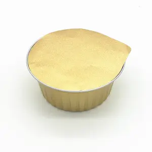 China Fabricante Recipiente de embalagem de alimentos descartáveis 600ml para levar comida Caixa de ouro redondo de alumínio com tampa