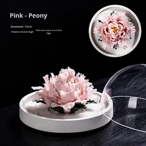 Juego de difusor de caña de cerámica del patrimonio cultural inmaterial, aromaterapia de flores de peonía pura para sala de estar, oficina, cera de soja - Product Image 6