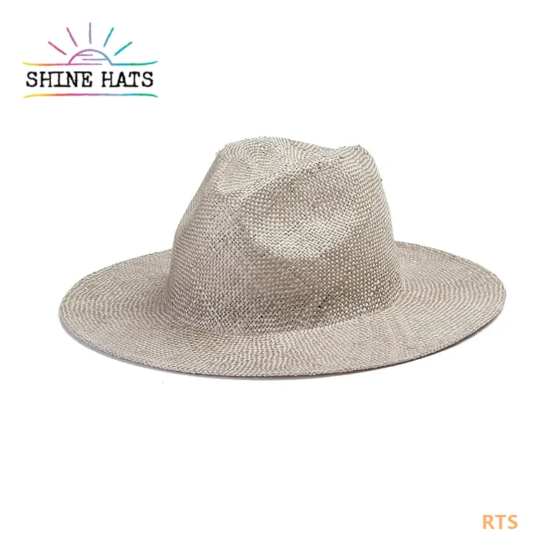 Shinehat OEM Sisal 59cm testa 8cm tesa cappello di paglia Sombreros messicanos uomo Fine Chapeau De Paill Maroc