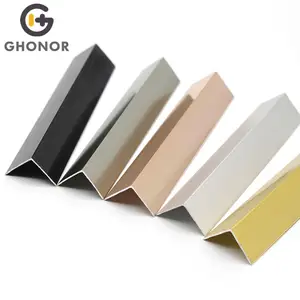 OEM&ODM Aluminium Tile Accessories Wall Edging Strip Self Adhesive Gold Side L Shaped Right Angle Cover Metal Aluminum Edge Trim