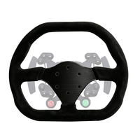 Volante de Carreras Universal Tipo D de Cuero Negro OEM/ODM de 310 mm, Simulador Compatible con Joystick, Controlador de Juego con Cable HUB