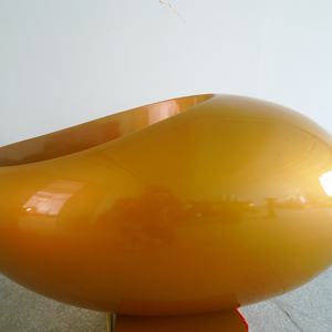 Jardinière Moderne en Fibre de Verre en Forme d'Œuf, Finition Dorée Brillante, Idéale <span class=keywords><strong>pour</strong></span> une Décoration Contemporaine - Product Image 3