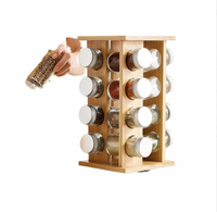 Étagère de rangement pour épices en bambou, support rotatif multi-trous pour assaisonnements sur comptoir, support en bois massif pour capsules de café pour la cuisine