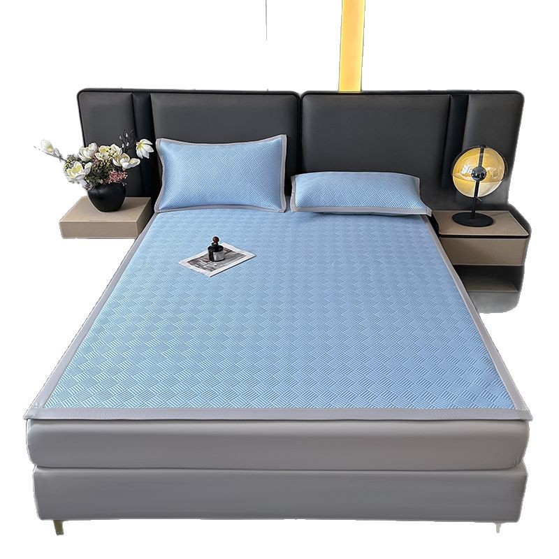 Ice Silk Mat Bed Cover Three-Piece Bed Summer hine Washable Foldin