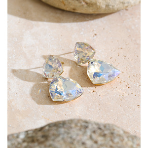 <span class=keywords><strong>Orecchini</strong></span> pendenti JINYOU 8683 con doppio cristallo geometrico, placcati in <span class=keywords><strong>oro</strong></span> PVD, in acciaio inossidabile, a goccia grande. - Product Image 4