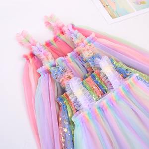Summer New High-quality 1-6-year-old Girls Suspender Mesh Skirt Fashion Cute Dress Princess <b>rainbow</b> <b>Tutu</b> Skirt - Product Image 4