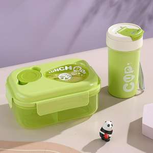 Ensemble de boîtes à lunch et gourdes en plastique portables pour enfants, très demandé - Product Image 5