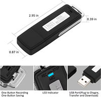 Grabadora de Voz Digital USB Portátil de 8GB/16GB/32GB, Bolígrafo de Grabación USB, Grabadora de Sonido de Audio MP3, Disco USB con Memoria Flash