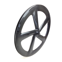 Personnalisé 5 Rayons Pneu Roue 20.5mm Large Pneu Roues Avant V Frein Vélo De Route Roue Arrière Piste Vélo Carbone Roue