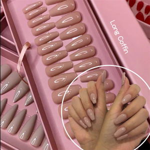 Direct Usine 24 Pièces <span class=keywords><strong>Faux</strong></span> Ongles Longs en Acrylique, Couverture Complète, Forme Amande Stiletto - Product Image 5