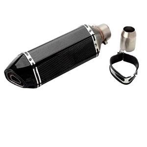 Pot d'échappement universel en acier inoxydable hexagonal pour moto, silencieux de moto en fibre de carbone - Product Image 1