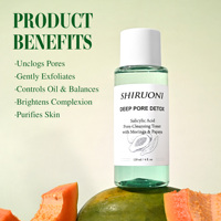 Tonique Fermenté Naturel Vegan Moringa Papaye OEM ODM, Exfoliant Doux, Eau Éclaircissante pour la Peau avec Formule Pure