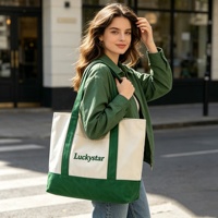 Grand sac fourre-tout en toile de coton personnalisé avec logo, couleur bleu bonbon, poignée renforcée, pour cadeaux et shopping