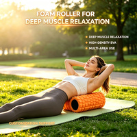 Rouleau de massage en mousse EVA haute densité et haute valeur pour le yoga, le fitness, le Pilates et le soulagement musculaire, avec logo personnalisé, OEM, approvisionnement en gros