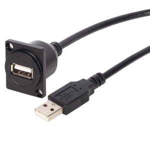 Vida kilit delikleri ile kare Panel USB 2.0 portu şasi montaj USB uzatma veri kablosu - Product Image 1