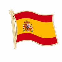 Pin de Solapa Esmaltado con Bandera de País Personalizada, Broche Metálico con Baño de Oro, Venta al por Mayor de Fábrica