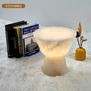 Lampe de table en marbre importé d'Espagne, E27 LED, protection des yeux, pour chambre à coucher, bureau, chevet, lecture - Product Image 3
