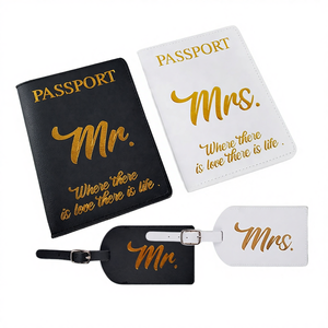 Cartera de Pasaporte Multifuncional de PU con Diseño de Mr. y Mrs. para Tarjetas de Crédito y Pasaportes Elegantes para Mujer - Product Image 4