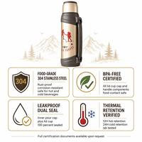 Thermos isotherme en acier inoxydable 304 avec couvercle GO TRAVEL, grande poignée, anti-fuite, sans BPA, pour boissons chaudes et froides, plusieurs tailles, pour l'extérieur