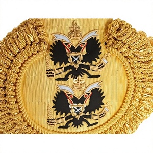 Hombreras de fieltro no tejido bordadas con detalles vintage en oro 3D para uniforme de gala de oficiales de la Guardia Naval Rusa - Product Image 3