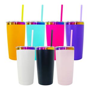 Outdoor Travel <b>Mug</b> <b>Double</b> <b>Walled</b> 20oz Copper rainbow Plated Tumbler with Lid and Straw - Product Image 1