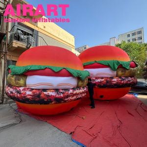Hamburguesa inflable gigante con sistema de inflado rápido para exhibición de actividad comercial, modelo de comida inflable cuadrado para festival de comida - Product Image 5