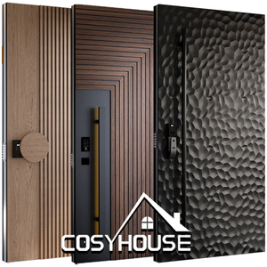 Porte d'entrée de villa de luxe, porte extérieure moderne en aluminium pour villas du Moyen-Orient - Product Image 1