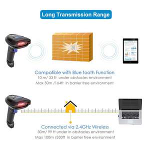 Lecteur de codes-barres sans fil USB 3-en-1 NETUM RADALL NT-1228BCC longue portée 100m pour lecture sur écran papier extérieur 200 lectures/secondes - Product Image 6