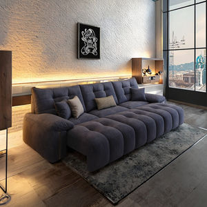 ספת מיטה חשמלית רב תכליתית בעיצוב איטלקי מודרני, נפתחת לשימוש בסלון, עם ריפוד בד. - Product Image 3