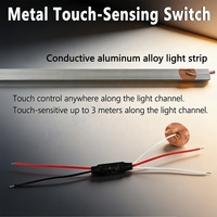 Interrupteur tactile en feuille de cuivre miroir, permet de toucher n'importe où pour allumer/éteindre les lumières. Interrupteur miroir 12V 24V DC adapté aux bandes lumineuses