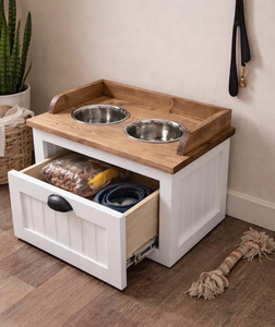 Tempat Makan Anjing dari Kayu dengan Laci - Product Image 3